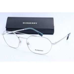 New Authentic Burberry B 1351 1005 Gunmetal Square Eyeglasses Clear Lenses 55mm